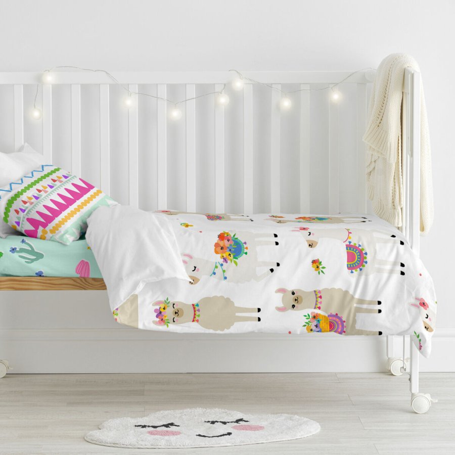 Dynebetrk st HappyFriday Moshi Moshi Cute Llamas Multifarvet Vugge til baby 2 Dele #16