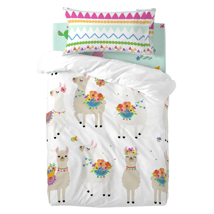 Dynebetrk st HappyFriday Moshi Moshi Cute Llamas Multifarvet Vugge til baby 2 Dele #1