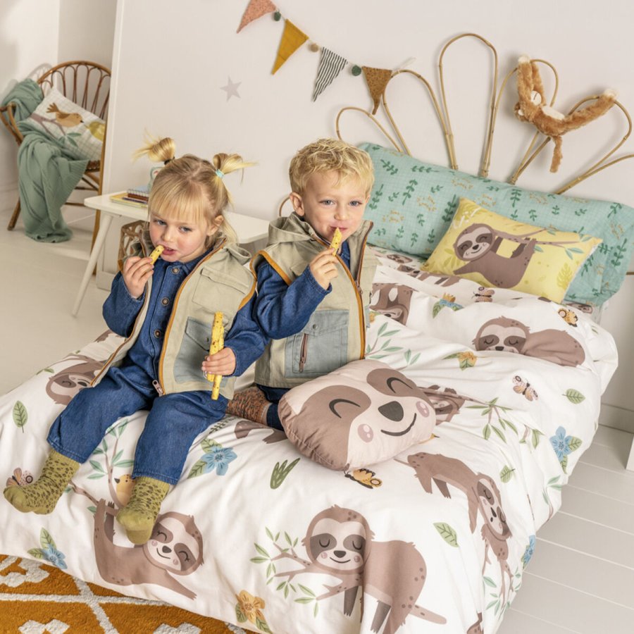 Dynebetrk st HappyFriday Moshi Moshi Happy Sloth Multifarvet Seng 105 2 Dele #6