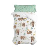 Dynebetrk st HappyFriday Moshi Moshi Happy Sloth Multifarvet Seng 80/90 2 Dele #1