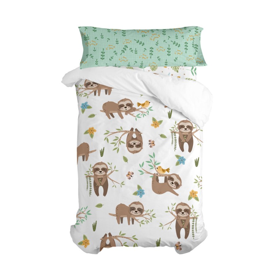 Dynebetrk st HappyFriday Moshi Moshi Happy Sloth Multifarvet Seng 80/90 2 Dele #1