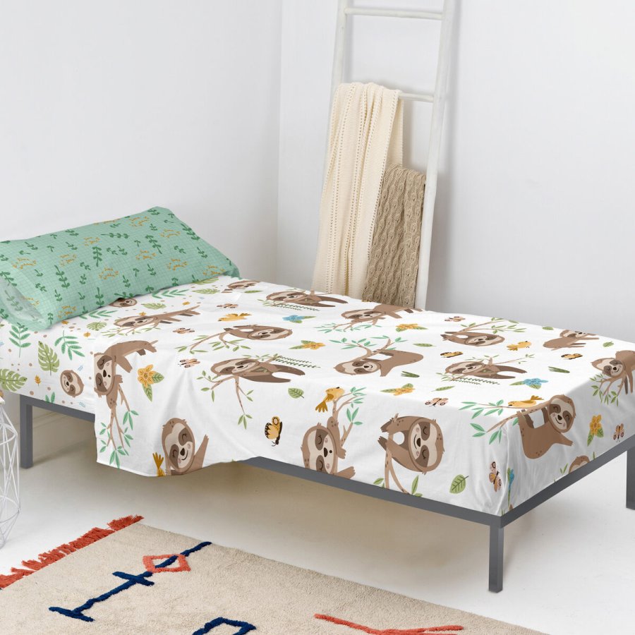 Sengetj st HappyFriday Moshi Moshi Happy sloth Multifarvet Seng 105 2 Dele #3