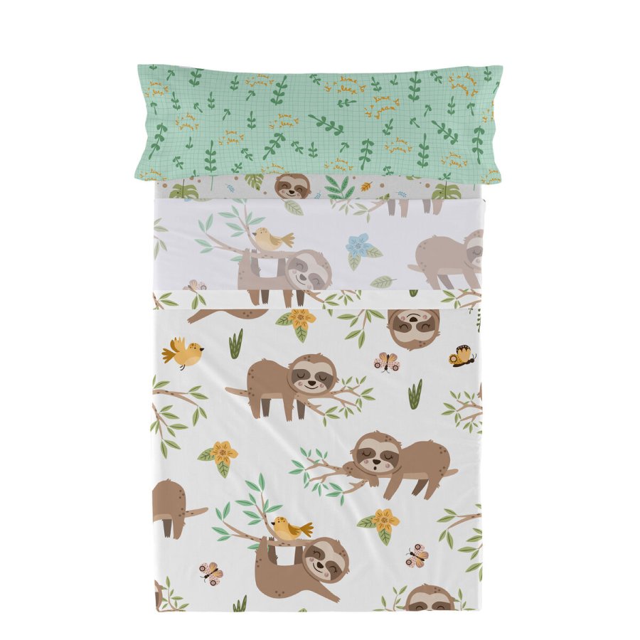 Sengetj st HappyFriday Moshi Moshi Happy sloth Multifarvet Seng 105 2 Dele #1