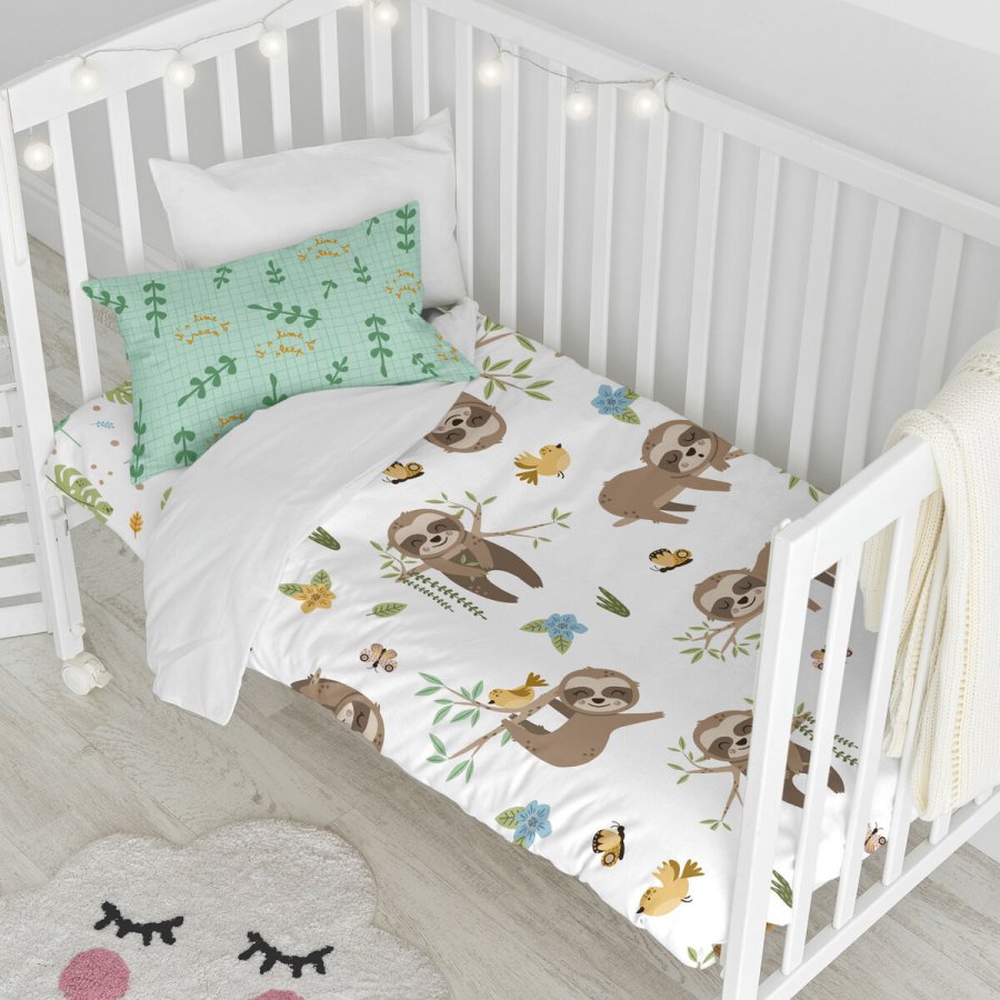Dynebetrk st HappyFriday Moshi Moshi Happy Sloth Multifarvet Vugge til baby 2 Dele #11