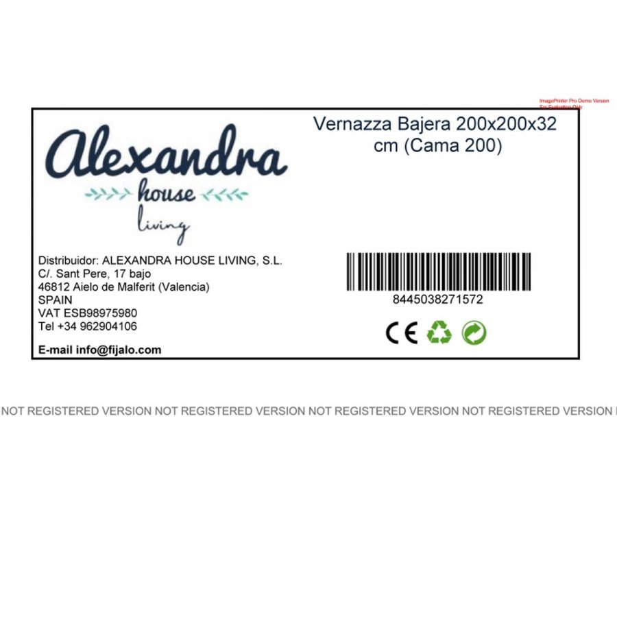 bundplastik HappyFriday Vernazza Multifarvet 200 x 200 x 32 cm #2