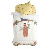 Dynebetrk st HappyFriday Mr Fox Jungle life  Multifarvet Seng 80 2 Dele #1