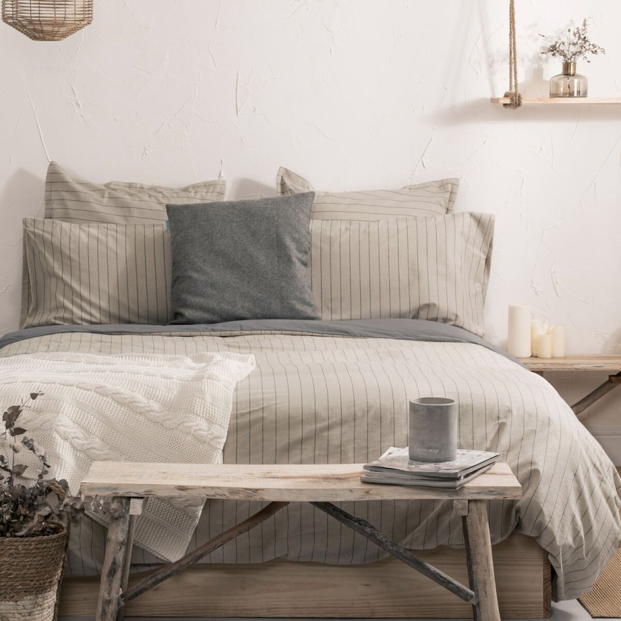 Nordisk cover HappyFriday BASIC Beige Seng 80 140 x 200 cm 28 x 4 x 38 cm #1