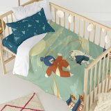 Dynebetrk st HappyFriday Mr Fox The warrior Multifarvet Vugge til baby 2 Dele #6