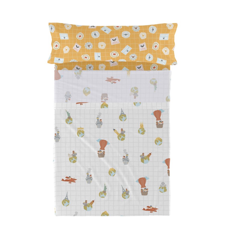 Sengetj st HappyFriday Mr Fox World Trip Multifarvet Seng 105 2 Dele #1