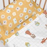Sengetj st HappyFriday Mr Fox World Trip Multifarvet Vugge til baby 2 Dele #3