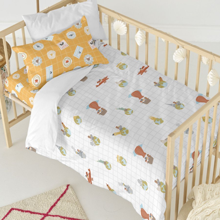Dynebetrk st HappyFriday Mr Fox World trip Multifarvet Vugge til baby 2 Dele #6