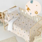Dynebetrk st HappyFriday Mini Animals Multifarvet Vugge til baby 2 Dele #11
