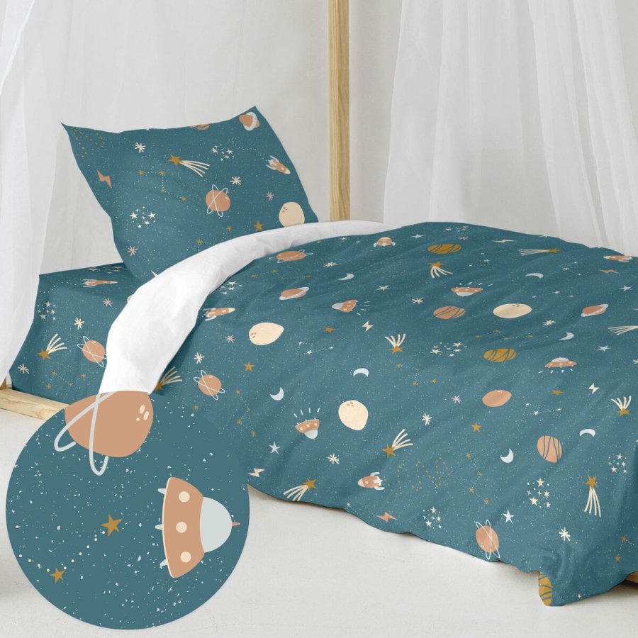 Dynebetrk st HappyFriday Mini universe Multifarvet Seng 80 2 Dele #3