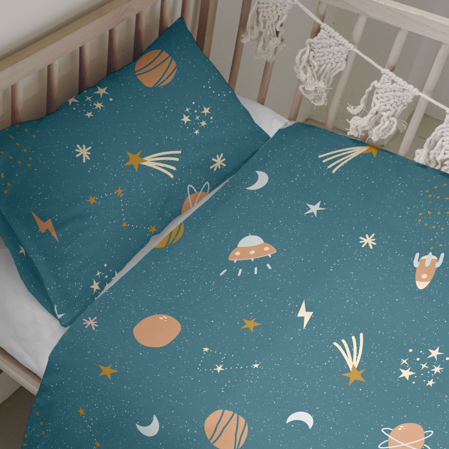 Dynebetrk st HappyFriday Mini universe Multifarvet Vugge til baby 2 Dele #11