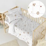 Dynebetrk st HappyFriday Mini Woods animals Multifarvet Vugge til baby 2 Dele #11