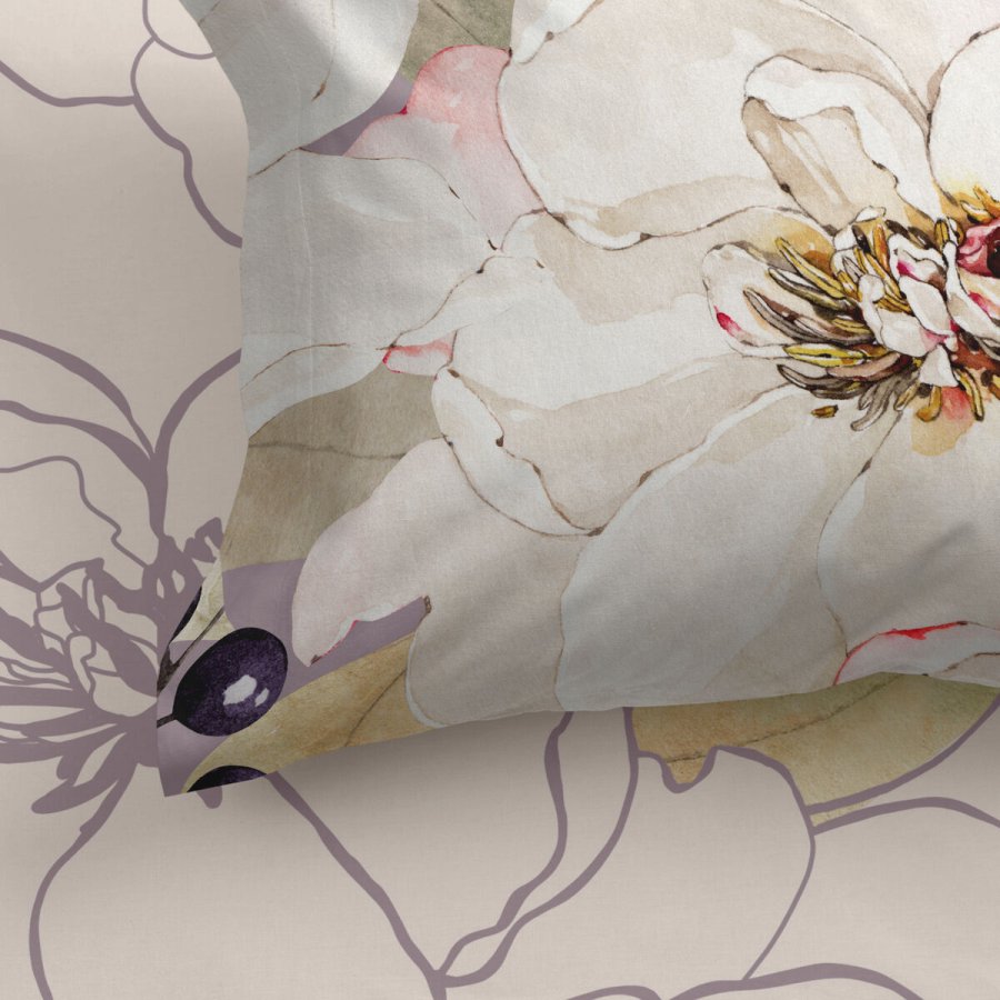 bundplastik HappyFriday White peonies Multifarvet 160 x 200 x 32 cm #5