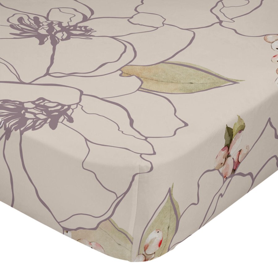 Monteret bundark HappyFriday White Peonies Multifarvet 200 x 200 x 32 cm #1