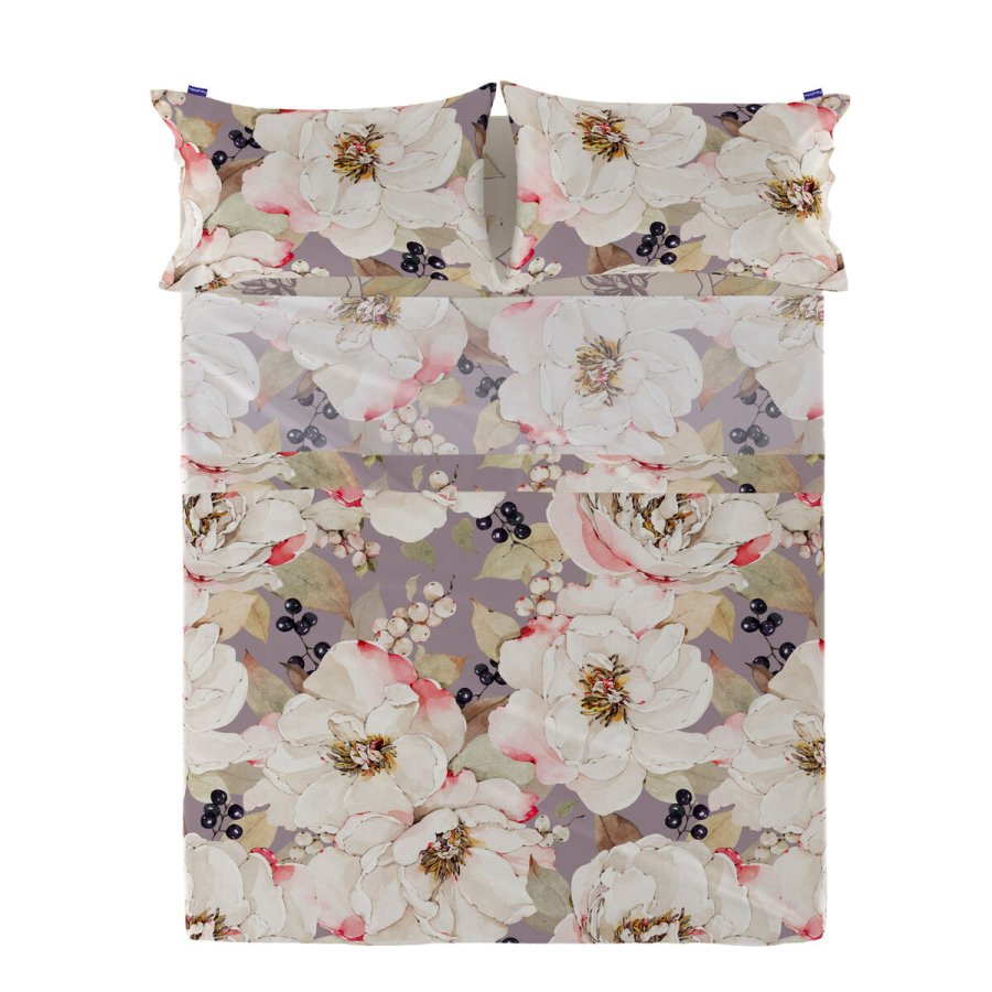 Toplagen HappyFriday White peonies Multifarvet 240 x 270 cm #1