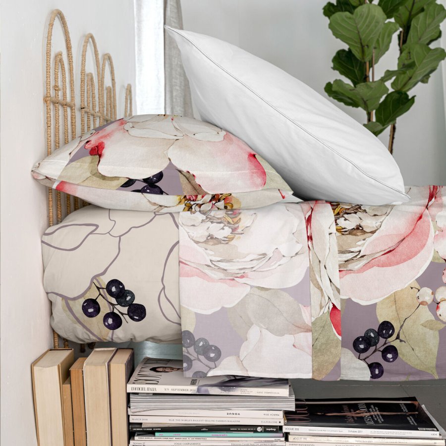 Toplagen HappyFriday White peonies Multifarvet 260 x 270 cm #4