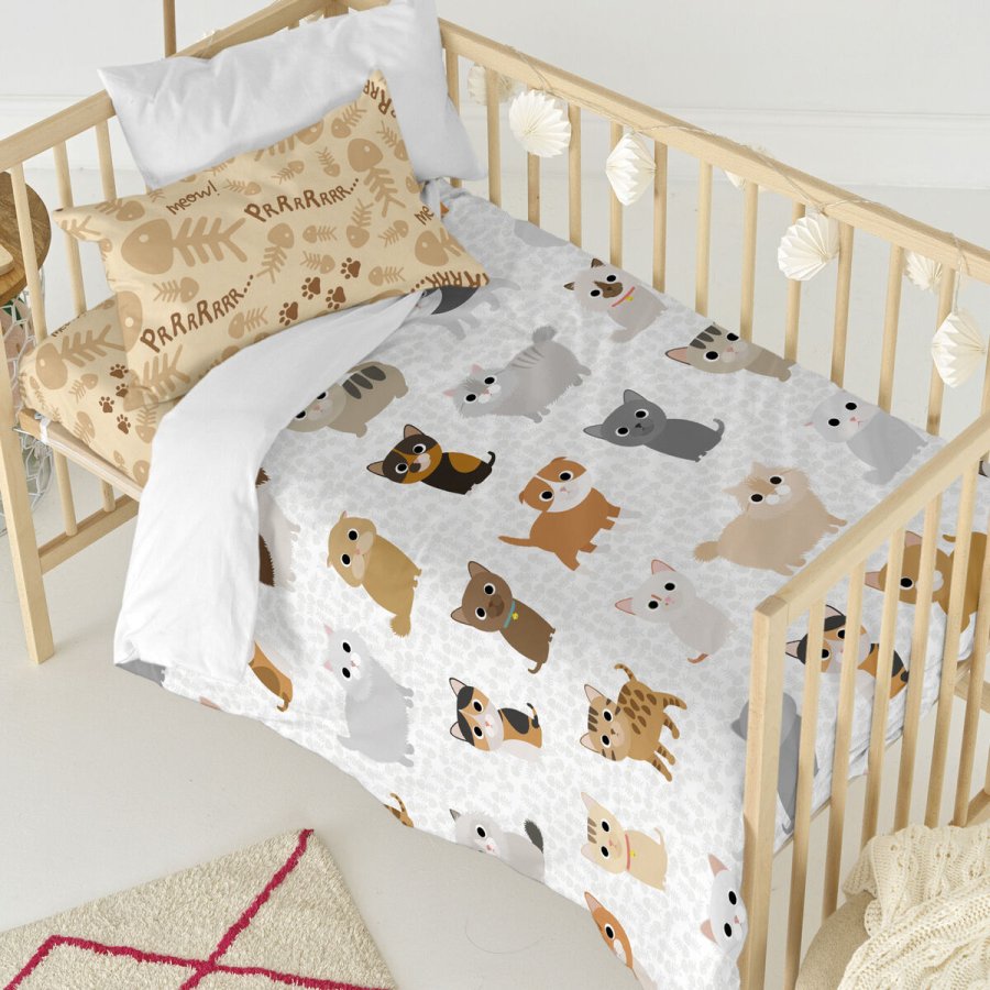 Dynebetrk st HappyFriday Mr Fox Cats Multifarvet Vugge til baby 2 Dele #6