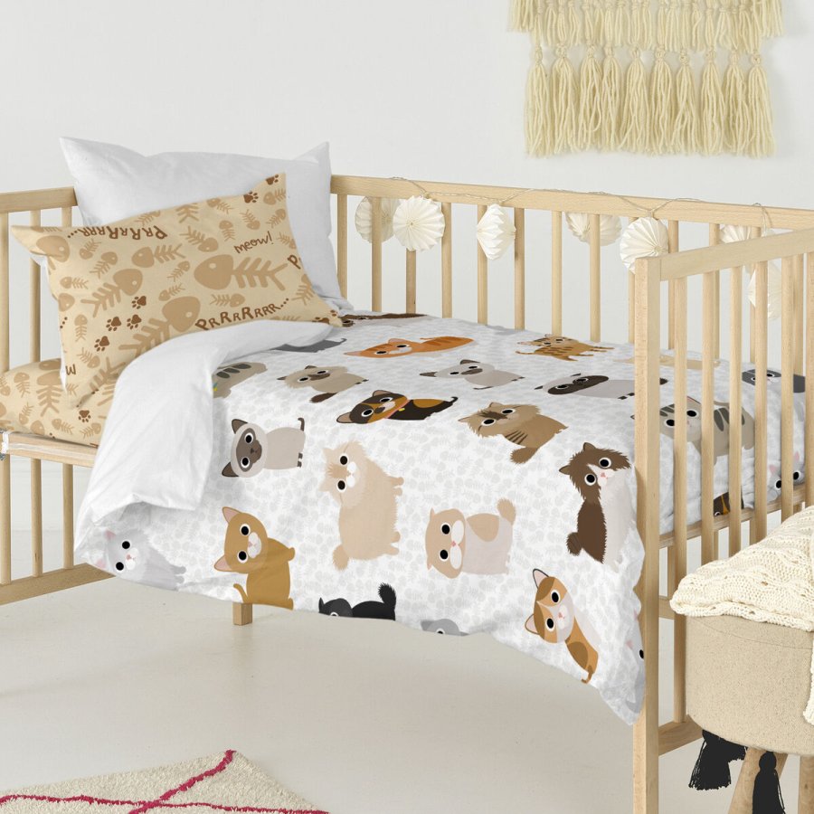 Dynebetrk st HappyFriday Mr Fox Cats Multifarvet Vugge til baby 2 Dele #16