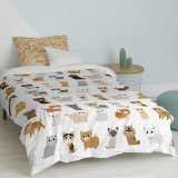Dynebetrk st HappyFriday Mr Fox Cats Multifarvet Seng 80 2 Dele #6