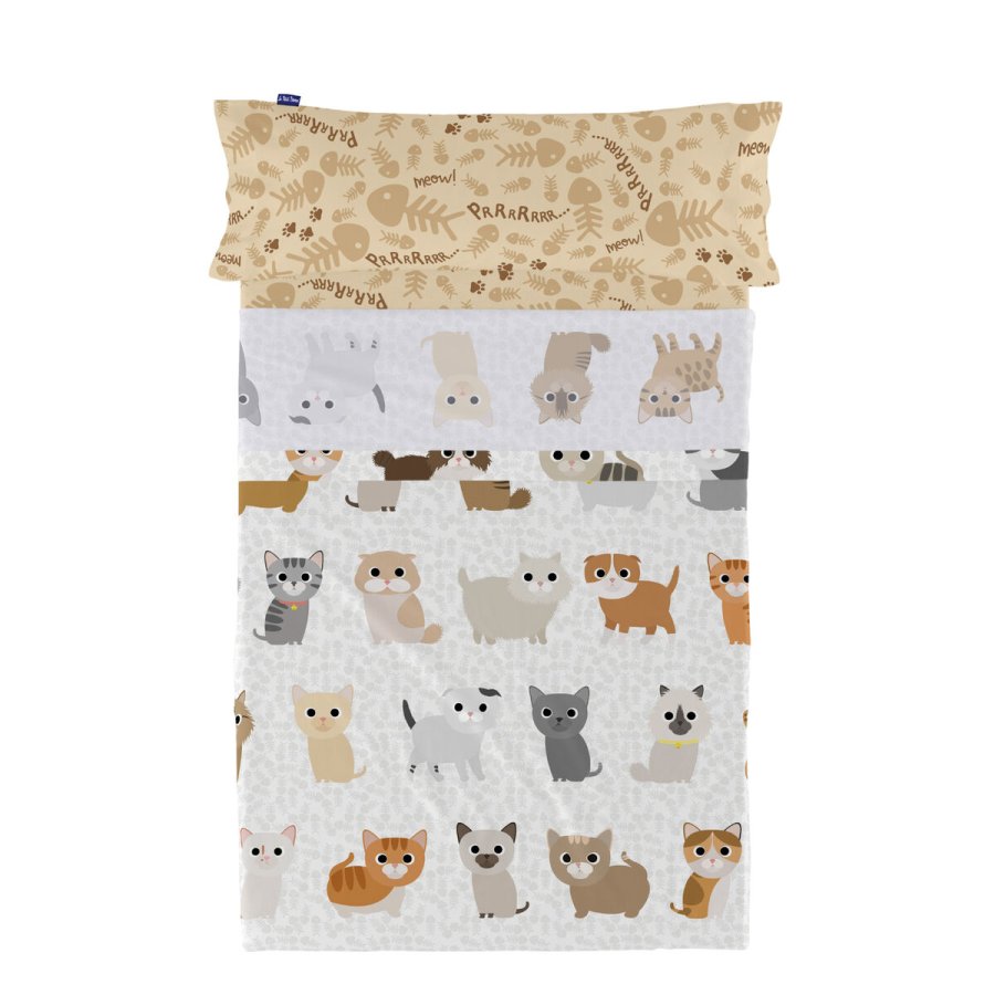 Sengetj st HappyFriday Mr Fox Cats Multifarvet Seng 80/90 2 Dele #1