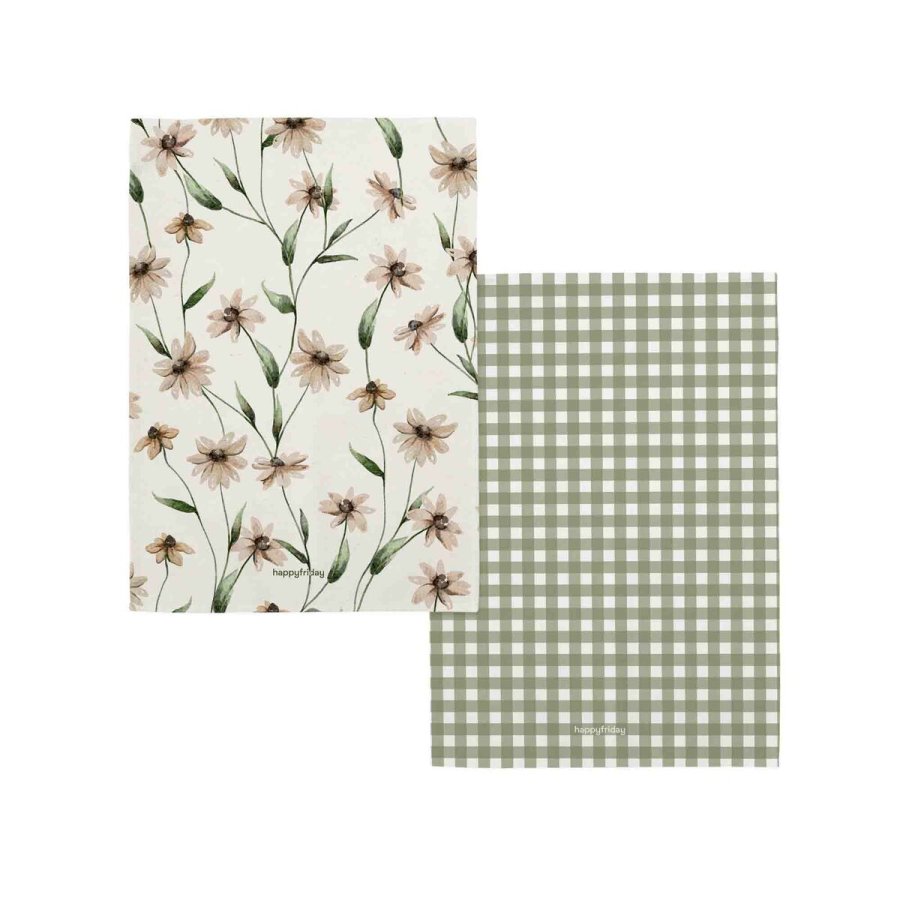 Karklud HappyFriday Tinny Bloom Multifarvet 70 x 50 cm (2 enheder) #1