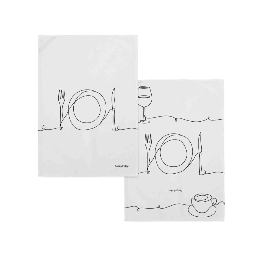Karklud HappyFriday To Eat Multifarvet 70 x 50 cm (2 enheder) #1