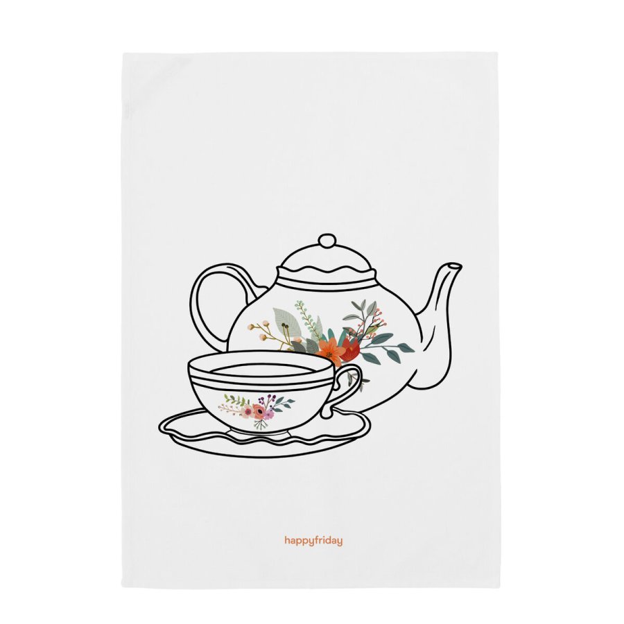 Karklud HappyFriday Time To Tea Multifarvet 70 x 50 cm (2 enheder) #11