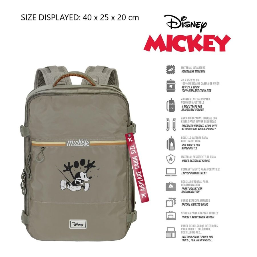 Multifunktionel rygs�k Mickey Mouse Khaki Kabine #3