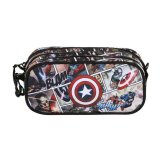 Tredobbelt b�retaske Capit�n Am�rica Bl� R�d #4