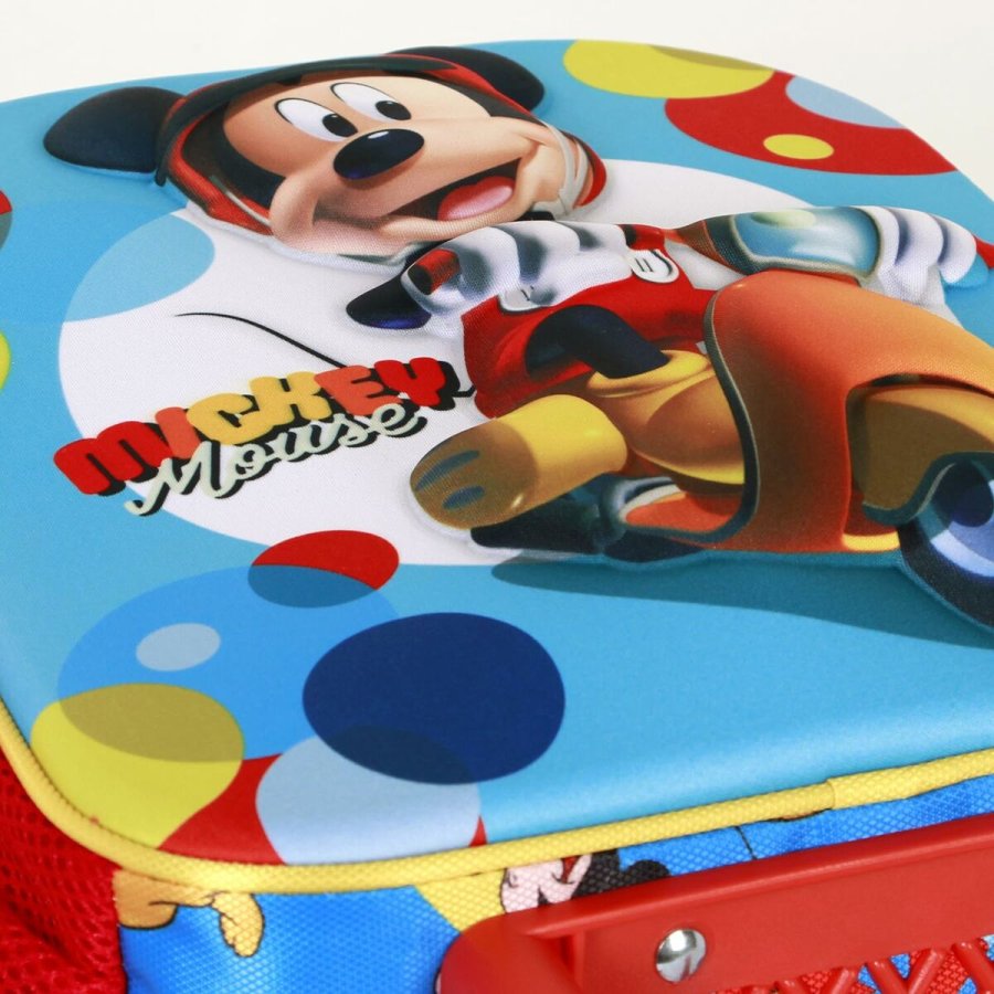 3D Skoletaske med Hjul Mickey Mouse Scooter Bl Rd 26 x 13 x 34 cm #2