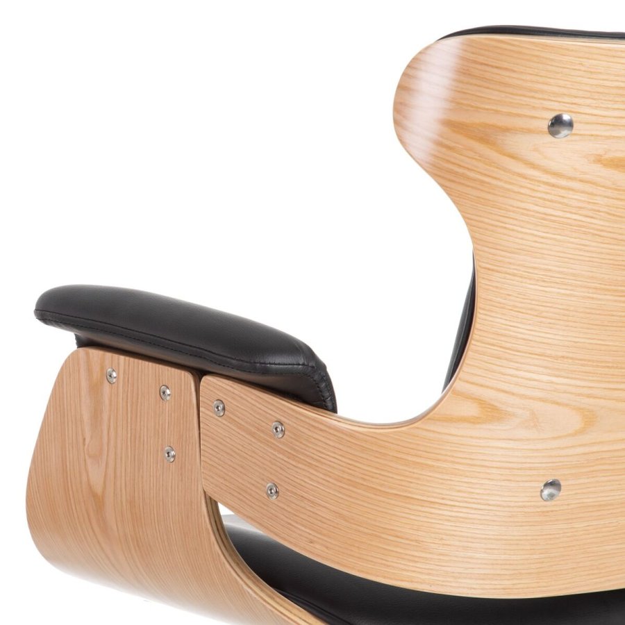 Kontorstol Sort Natur 68 x 62 x 85 cm #5