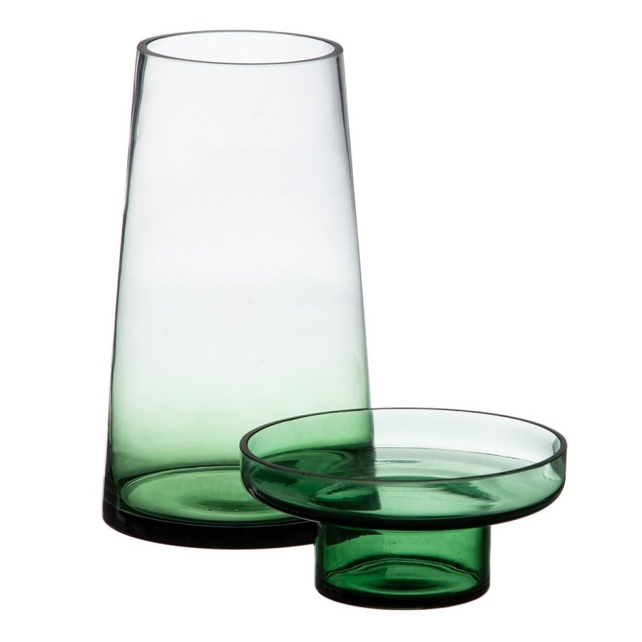 Lyseholder 16,5 x 16,5 x 28,5 cm Gr�n Glas #3