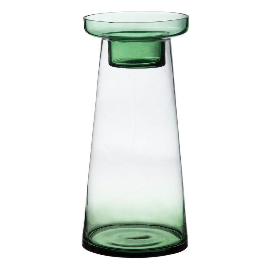 Lyseholder 16,5 x 16,5 x 35 cm Gr�n Glas #1