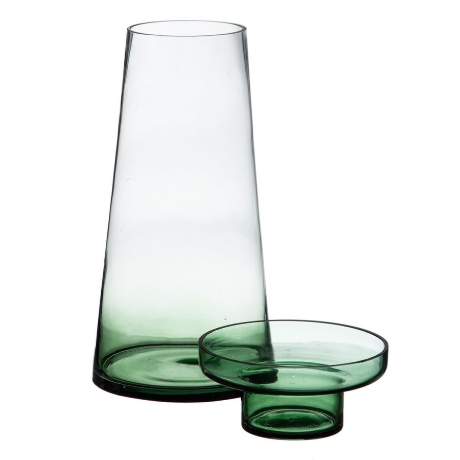 Lyseholder 16,5 x 16,5 x 35 cm Gr�n Glas #7