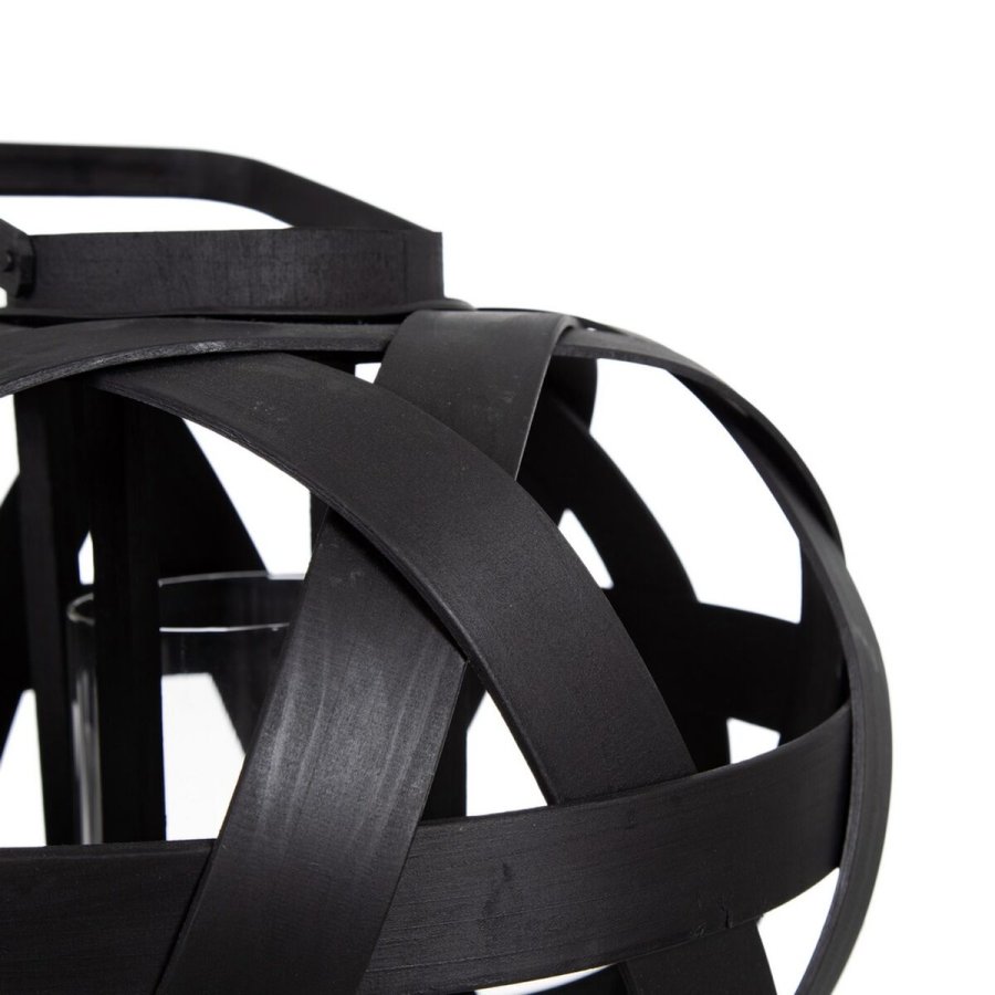 Laantarn 35 x 35 x 29 cm Lyseholder Sort Bambus #2