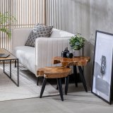 Sofabord Natur Sort Teak 50 x 50 x 40 cm #3