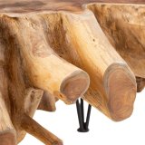 Sofabord Sort Natur 80 x 80 x 45 cm #4