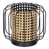 Lyseholder 18,5 x 18,5 x 16,5 cm Natur Sort Metal #1