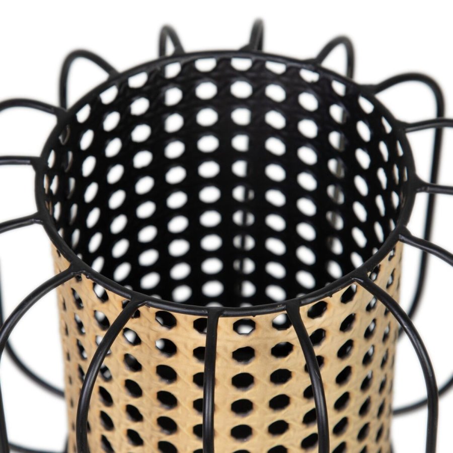 Lyseholder 18,5 x 18,5 x 16,5 cm Natur Sort Metal #3