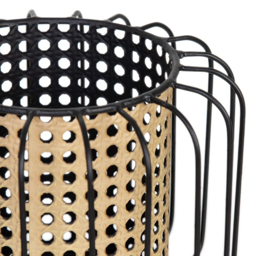 Lyseholder 21,5 x 21,5 x 19 cm Natur Sort Metal #2