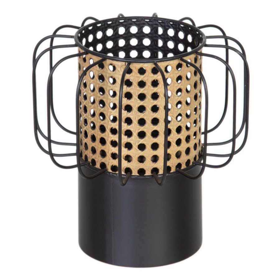 Lyseholder 20 x 20 x 21 cm Natur Sort Metal #1