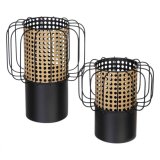 Lyseholder 20 x 20 x 21 cm Natur Sort Metal #5