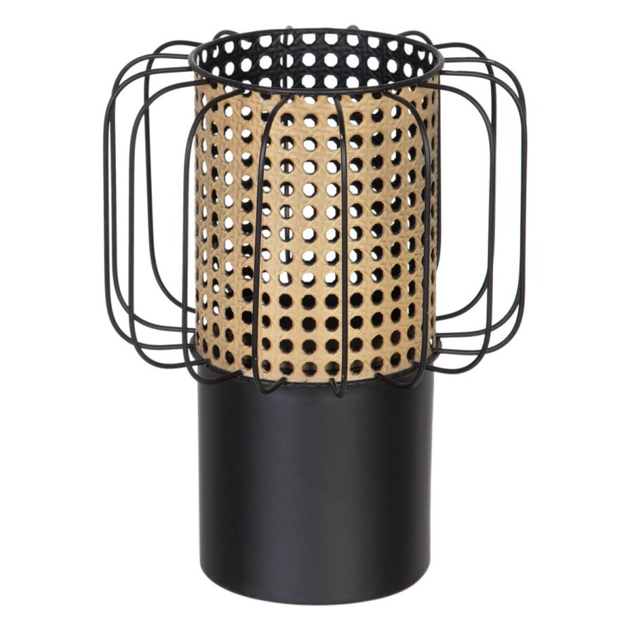 Lyseholder 23 x 23 x 28 cm Natur Sort Metal #1