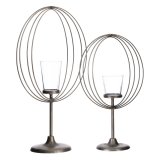 Lyseholder 32,5 x 14,3 x 49,5 cm Krystal Metal Slv #5