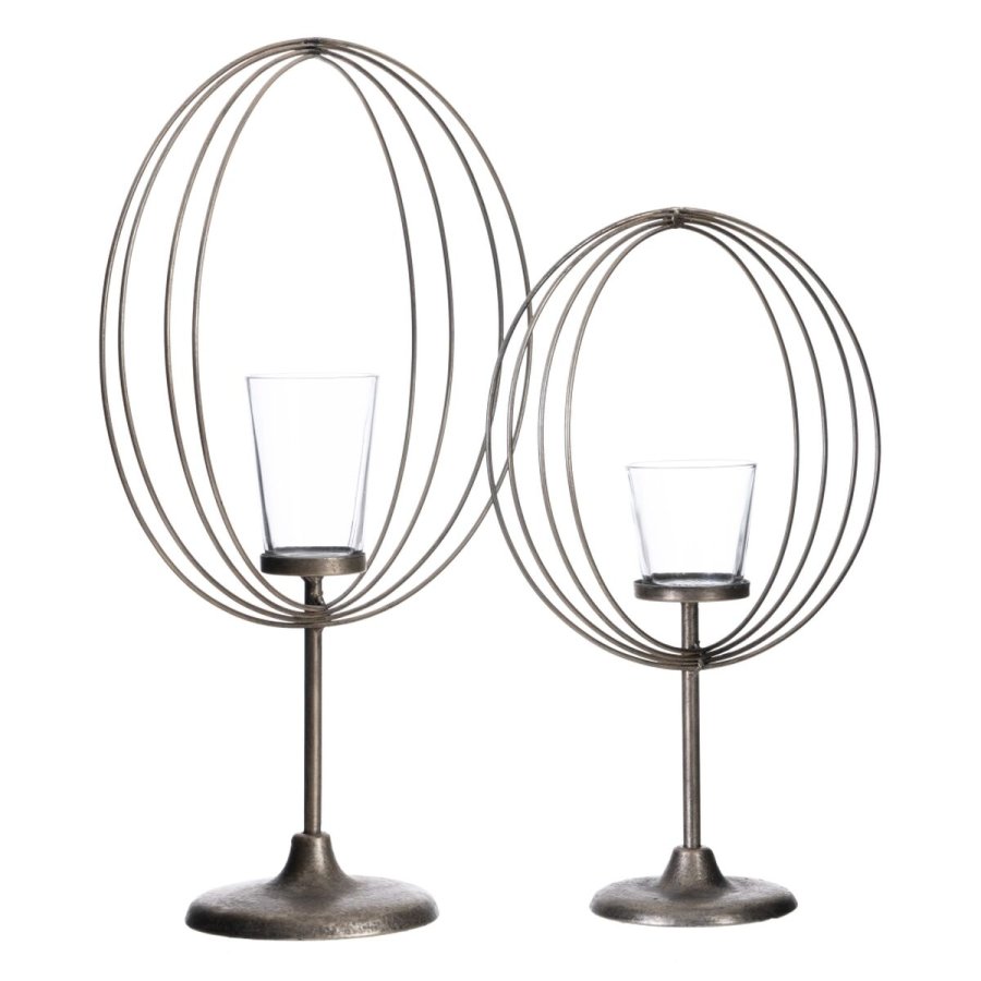 Lyseholder 32,5 x 14,3 x 49,5 cm Krystal Metal Slv #5