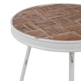 Sofabord 50 x 50 x 56 cm Natur Metal Hvid #3