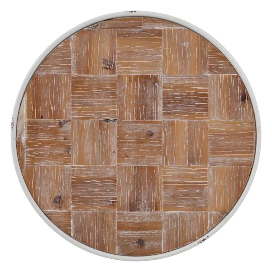 Sofabord 50 x 50 x 56 cm Natur Metal Hvid #7